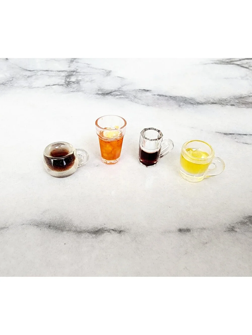 Miniature Dollhouse Drinks Coffee Green Tea Soda Lemon Sweet Tea